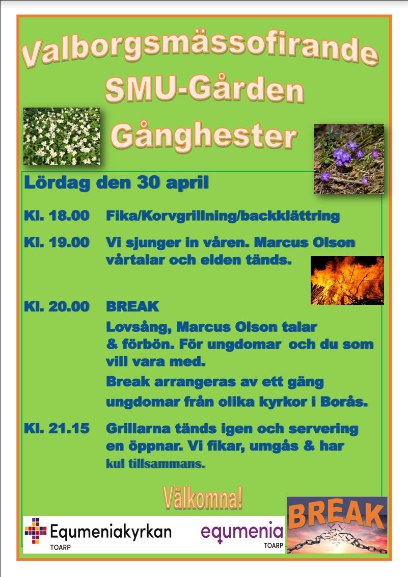Valborgsmässofirande 30 April SMU-Gården