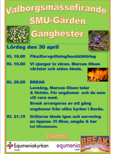 Valborgsmässofirande 30 April SMU-Gården